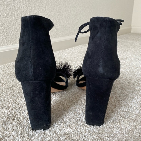 Womens Loeffler Randall size 7.5 black and blue flower Virginia sandal heel GUC - Picture 10 of 14